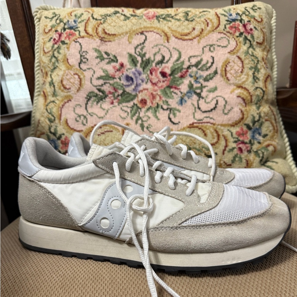 Saucony White and Beige Sneakers